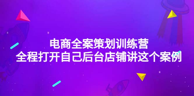 电商全案策划训练营：全程打开自己后台店铺讲这个案例（9节课时）云富网创-网创项目资源站-副业项目-创业项目-搞钱项目云富网创