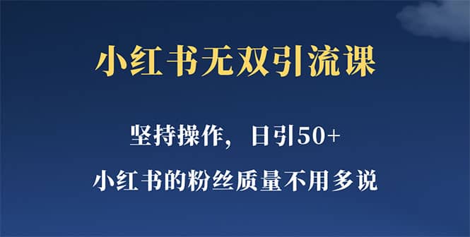 小红书无双课一天引50+女粉，不用做视频发视频，小白也很容易上手拿到结果云富网创-网创项目资源站-副业项目-创业项目-搞钱项目云富网创