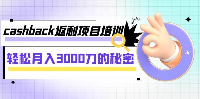 cashback返利项目培训：轻松月入3000刀的秘密（8节课）云富网创-网创项目资源站-副业项目-创业项目-搞钱项目云富网创