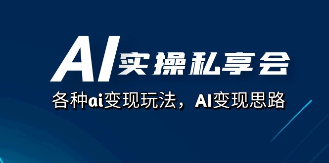 AI实操私享会，各种ai变现玩法，AI变现思路（67节课）云富网创-网创项目资源站-副业项目-创业项目-搞钱项目云富网创