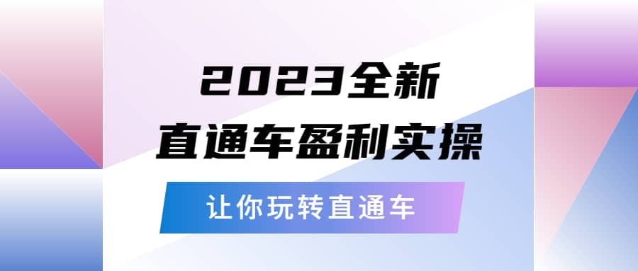 2023全新直通车·盈利实操：从底层，策略到搭建，让你玩转直通车云富网创-网创项目资源站-副业项目-创业项目-搞钱项目云富网创