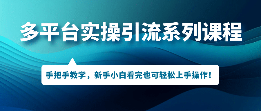 多平台实操引流系列课程，手把手教学，新手小白看完也可轻松上手引流操作云富网创-网创项目资源站-副业项目-创业项目-搞钱项目云富网创