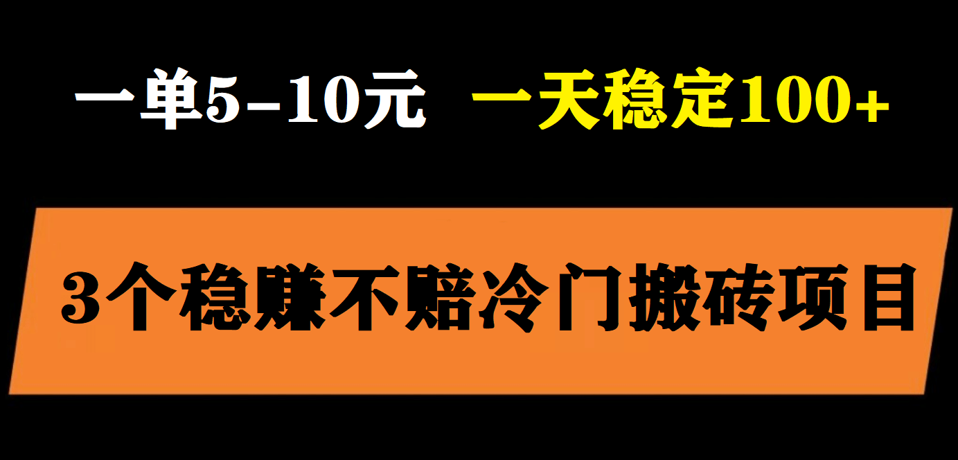 3个最新稳定的冷门搬砖项目，小白无脑照抄当日变现日入过百云富网创-网创项目资源站-副业项目-创业项目-搞钱项目云富网创