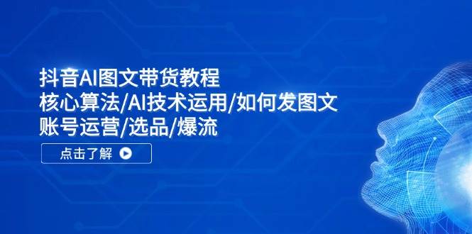 抖音AI图文带货教程：核心算法/AI技术运用/如何发图文/账号运营/选品/爆流云富网创-网创项目资源站-副业项目-创业项目-搞钱项目云富网创