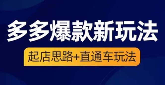 2023拼多多爆款·新玩法：起店思路+直通车玩法（3节精华课）云富网创-网创项目资源站-副业项目-创业项目-搞钱项目云富网创