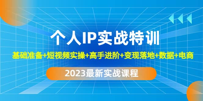 2023个人IP实战特训：基础准备+短视频实操+高手进阶+变现落地+数据+电商云富网创-网创项目资源站-副业项目-创业项目-搞钱项目云富网创