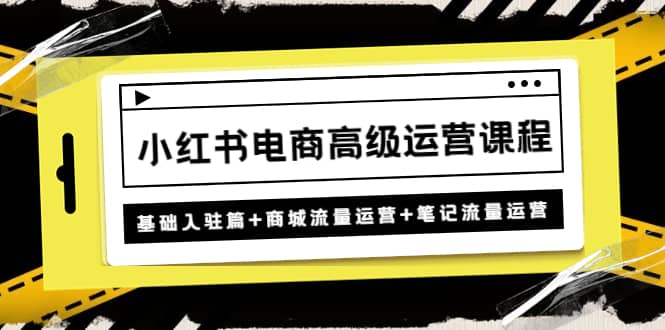 小红书电商高级运营课程：基础入驻篇+商城流量运营+笔记流量运营云富网创-网创项目资源站-副业项目-创业项目-搞钱项目云富网创