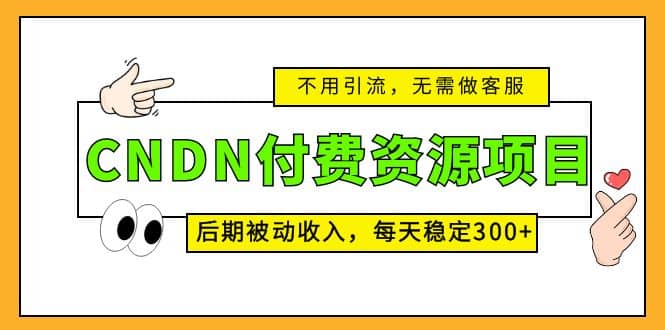 CNDN付费资源项目，不用引流，无需做客服，后期被动收入云富网创-网创项目资源站-副业项目-创业项目-搞钱项目云富网创