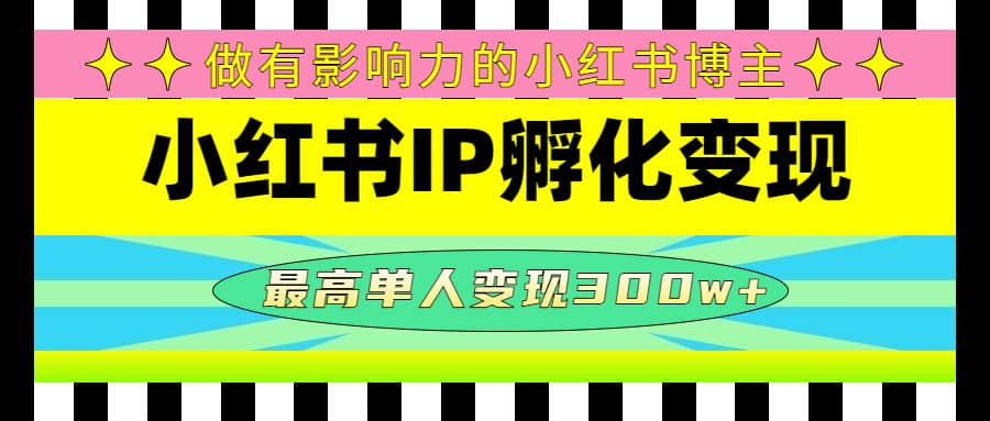 某收费培训-小红书IP孵化变现：做有影响力的小红书博主云富网创-网创项目资源站-副业项目-创业项目-搞钱项目云富网创