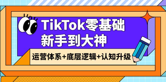 TikTok零基础新手到大神：运营体系+底层逻辑+认知升级（9节系列课）云富网创-网创项目资源站-副业项目-创业项目-搞钱项目云富网创