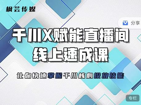 枫芸传媒-线上千川提升课，提升千川认知，提升千川投放效果云富网创-网创项目资源站-副业项目-创业项目-搞钱项目云富网创