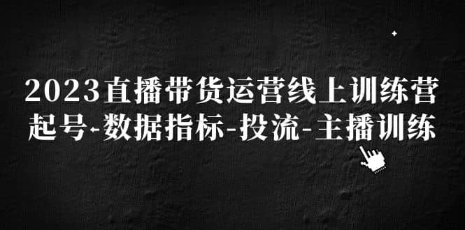 2023直播带货运营线上训练营，起号-数据指标-投流-主播训练云富网创-网创项目资源站-副业项目-创业项目-搞钱项目云富网创