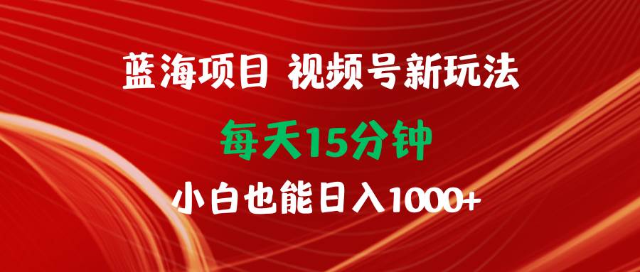 蓝海项目视频号新玩法 每天15分钟 小白也能日入1000+云富网创-网创项目资源站-副业项目-创业项目-搞钱项目云富网创