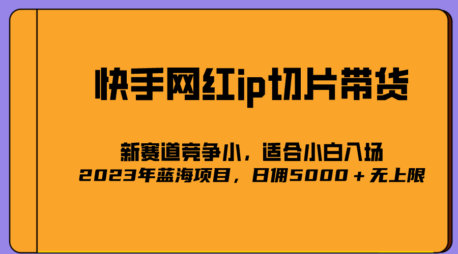 2023爆火的快手网红IP切片，号称日佣5000＋的蓝海项目，二驴的独家授权云富网创-网创项目资源站-副业项目-创业项目-搞钱项目云富网创