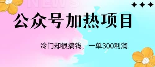 冷门公众号加热项目，一单利润300+云富网创-网创项目资源站-副业项目-创业项目-搞钱项目云富网创