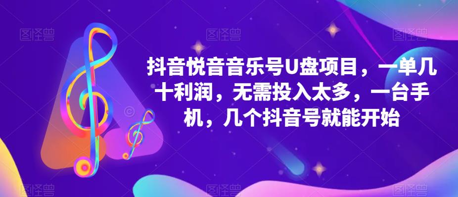 抖音音乐号U盘项目 一单几十利润 无需投入太多 一台手机 几个抖音号就开始云富网创-网创项目资源站-副业项目-创业项目-搞钱项目云富网创