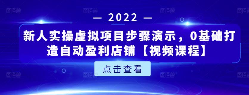 新人实操虚拟项目步骤演示，0基础打造自动盈利店铺【视频课程】云富网创-网创项目资源站-副业项目-创业项目-搞钱项目云富网创