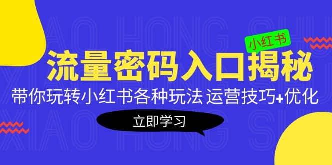 小红书流量密码入口揭秘：带你玩转小红书各种玩法 运营技巧+优化云富网创-网创项目资源站-副业项目-创业项目-搞钱项目云富网创