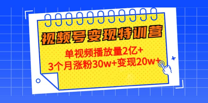 20天视频号变现特训营：单视频播放量2亿+云富网创-网创项目资源站-副业项目-创业项目-搞钱项目云富网创