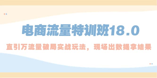 电商流量特训班18.0，直引万流量破局实操玩法，现场出数据拿结果云富网创-网创项目资源站-副业项目-创业项目-搞钱项目云富网创