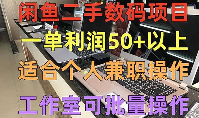 闲鱼二手数码项目，个人副业低保收入，工作室批量放大操作云富网创-网创项目资源站-副业项目-创业项目-搞钱项目云富网创