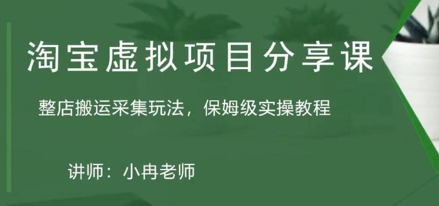 淘宝虚拟整店搬运采集玩法分享课：整店搬运采集玩法，保姆级实操教程云富网创-网创项目资源站-副业项目-创业项目-搞钱项目云富网创