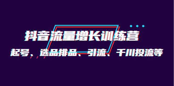 月销1.6亿实操团队·抖音流量增长训练营：起号、选品排品、引流 千川投流等云富网创-网创项目资源站-副业项目-创业项目-搞钱项目云富网创