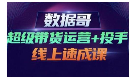 数据哥·超级带货运营+投手线上速成课，快速提升运营和熟悉学会投手技巧云富网创-网创项目资源站-副业项目-创业项目-搞钱项目云富网创