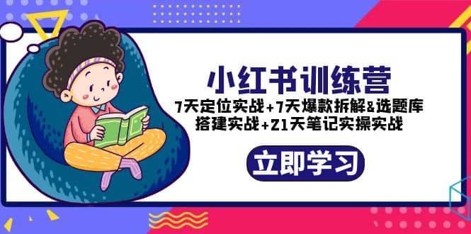 小红书训练营：7天定位实战+7天爆款拆解+选题库搭建实战+21天笔记实操实战云富网创-网创项目资源站-副业项目-创业项目-搞钱项目云富网创