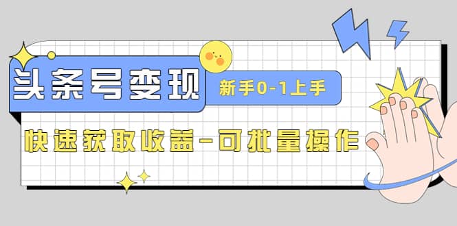 2023头条号实操变现课：新手0-1轻松上手，快速获取收益-可批量操作云富网创-网创项目资源站-副业项目-创业项目-搞钱项目云富网创