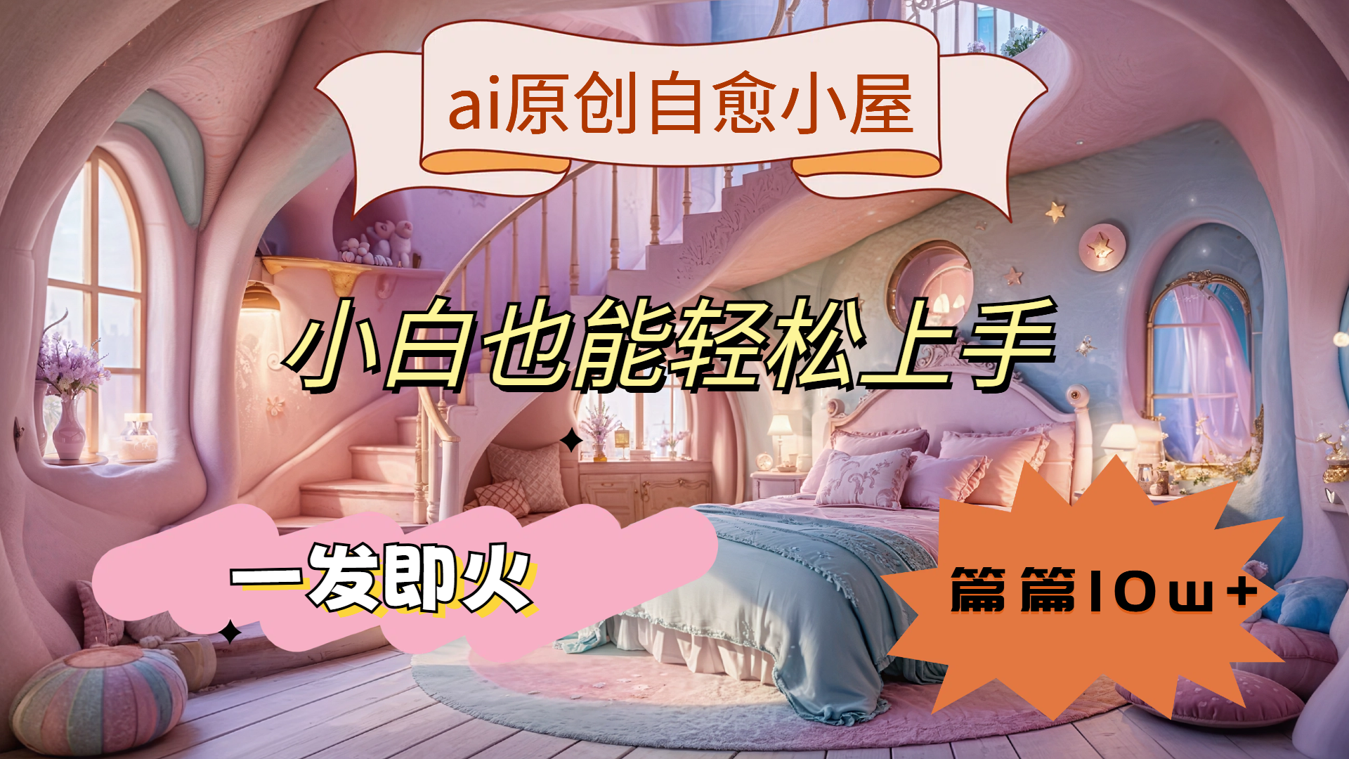 ai原创治愈小屋，小白也能轻松上手，一发即火，篇篇10w+云富网创-网创项目资源站-副业项目-创业项目-搞钱项目云富网创