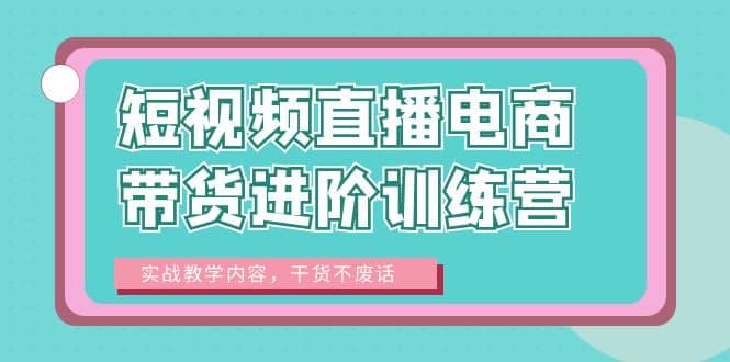 短视频直播电商带货进阶训练营：实战教学内容，干货不废话云富网创-网创项目资源站-副业项目-创业项目-搞钱项目云富网创