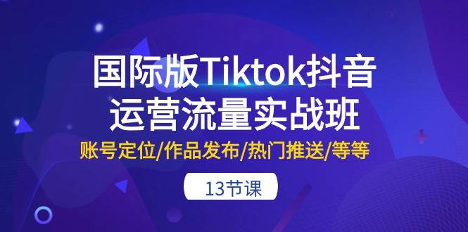 国际版Tiktok抖音运营流量实战班：账号定位/作品发布/热门推送/等等-13节云富网创-网创项目资源站-副业项目-创业项目-搞钱项目云富网创