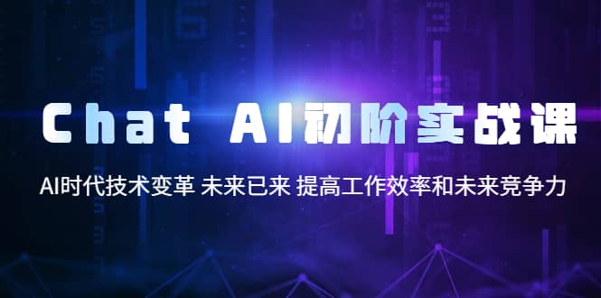 Chat AI初阶实战课，AI时代技术变革 未来已来 提高工作效率和未来竞争力云富网创-网创项目资源站-副业项目-创业项目-搞钱项目云富网创