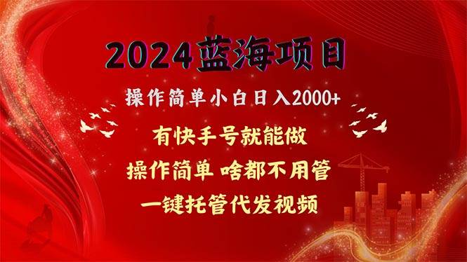 2024蓝海项目，网盘拉新，操作简单小白日入2000+，一键托管代发视频，…云富网创-网创项目资源站-副业项目-创业项目-搞钱项目云富网创