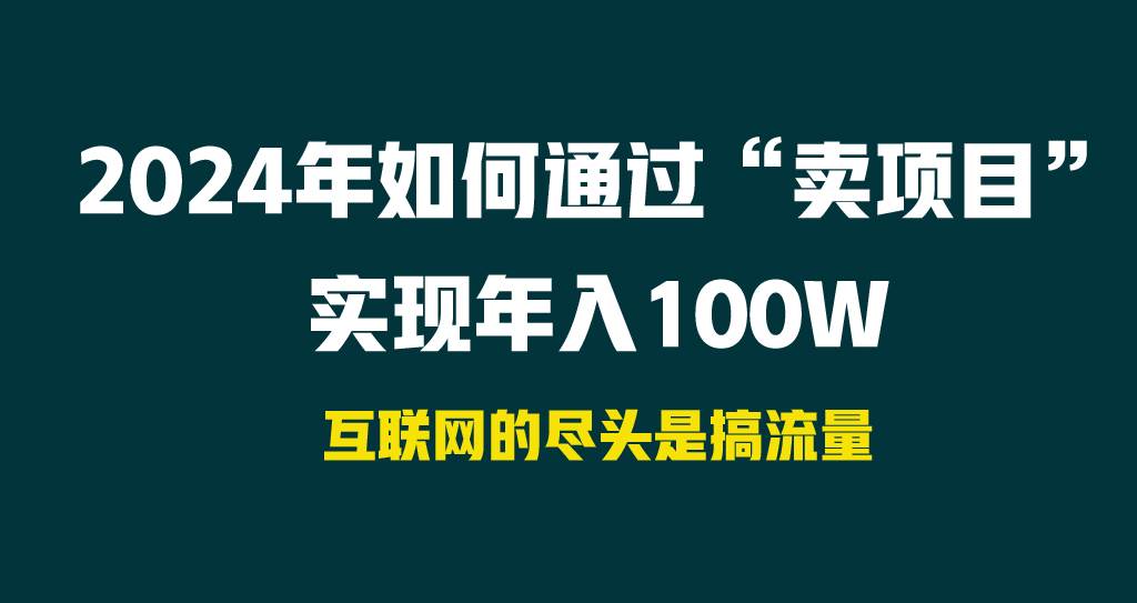 2024年如何通过“卖项目”实现年入100W云富网创-网创项目资源站-副业项目-创业项目-搞钱项目云富网创