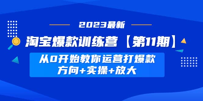 淘宝爆款训练营【第11期】 从0开始教你运营打爆款，方向+实操+放大云富网创-网创项目资源站-副业项目-创业项目-搞钱项目云富网创