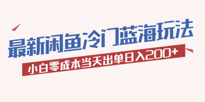 2023最新闲鱼冷门蓝海玩法，小白零成本当天出单日入200+云富网创-网创项目资源站-副业项目-创业项目-搞钱项目云富网创