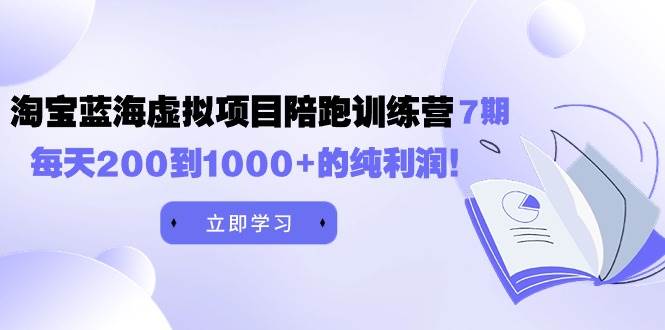 黄岛主《淘宝蓝海虚拟项目陪跑训练营7期》每天200到1000+的纯利润云富网创-网创项目资源站-副业项目-创业项目-搞钱项目云富网创