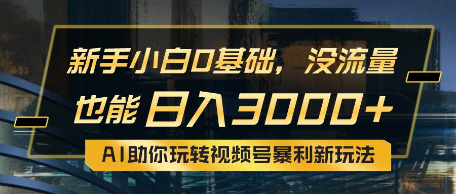 小白0基础，没流量也能日入3000+：AI助你玩转视频号暴利新玩法云富网创-网创项目资源站-副业项目-创业项目-搞钱项目云富网创