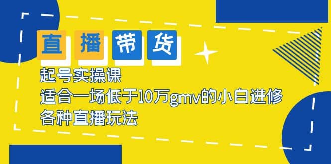 2023直播带货起号实操课，适合一场低于·10万gmv的小白进修 各种直播玩法云富网创-网创项目资源站-副业项目-创业项目-搞钱项目云富网创