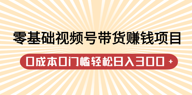 零基础视频号带货赚钱项目，0成本0门槛轻松日入300+【视频教程】云富网创-网创项目资源站-副业项目-创业项目-搞钱项目云富网创