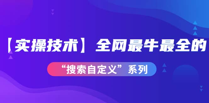 【实操技术】全网最牛最全的“搜索自定义”系列！价值698元云富网创-网创项目资源站-副业项目-创业项目-搞钱项目云富网创