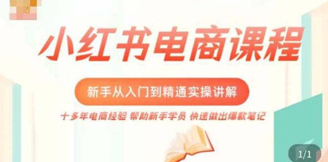 小红书电商新手入门到精通实操课，从入门到精通做爆款笔记，开店运营云富网创-网创项目资源站-副业项目-创业项目-搞钱项目云富网创