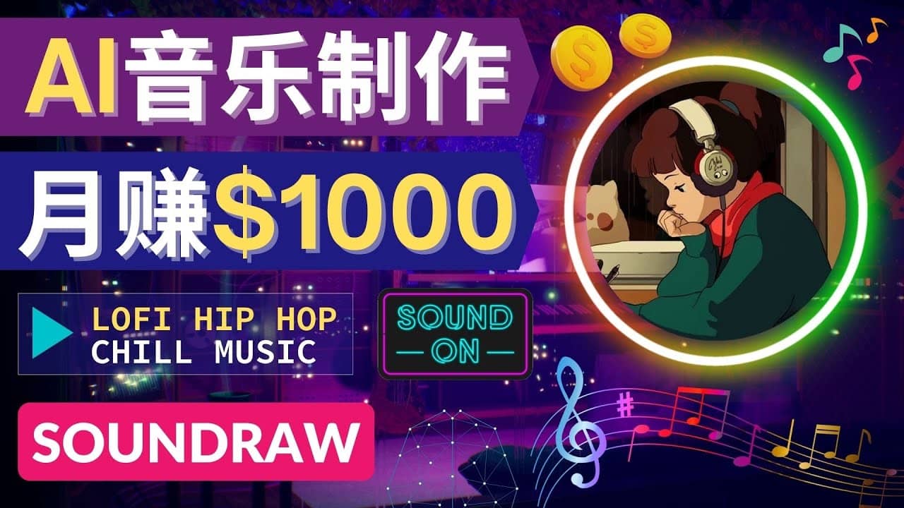 无需任何音乐基础： 使用AI软件制作Lofi Hip Hop Chill Music 月赚1000美元云富网创-网创项目资源站-副业项目-创业项目-搞钱项目云富网创