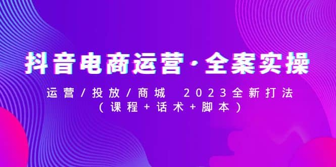 抖音电商运营·全案实操：运营/投放/商城 2023全新打法云富网创-网创项目资源站-副业项目-创业项目-搞钱项目云富网创