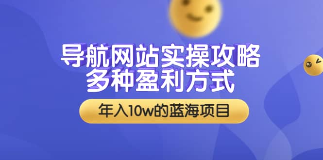 导航网站实操攻略，多种盈利方式，年入10w的蓝海项目（附搭建教学+源码）云富网创-网创项目资源站-副业项目-创业项目-搞钱项目云富网创