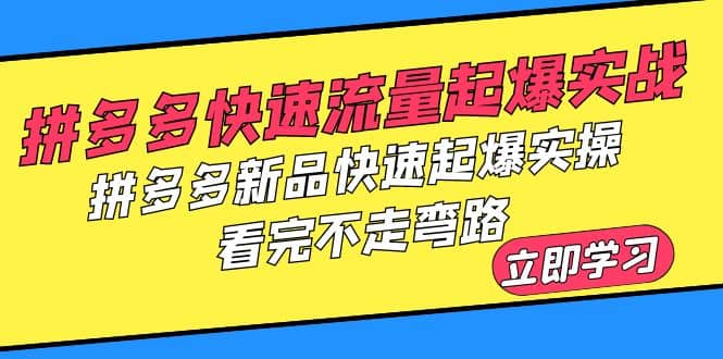 拼多多-快速流量起爆实战，拼多多新品快速起爆实操，看完不走弯路云富网创-网创项目资源站-副业项目-创业项目-搞钱项目云富网创