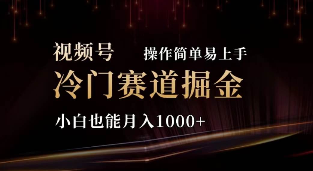 2024视频号冷门赛道掘金，操作简单轻松上手，小白也能月入1000+云富网创-网创项目资源站-副业项目-创业项目-搞钱项目云富网创