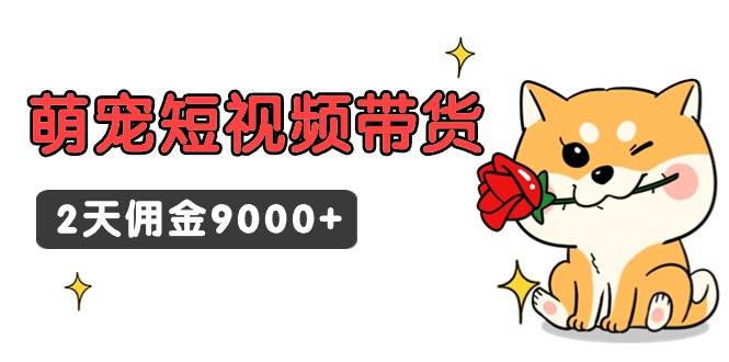 东哲日记·萌宠短视频带货，2天佣金9000+云富网创-网创项目资源站-副业项目-创业项目-搞钱项目云富网创